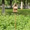 Glitzhome® 53" Farmhouse Faux Copper 2-Tiered Metal Garden Birdhouse with Stake